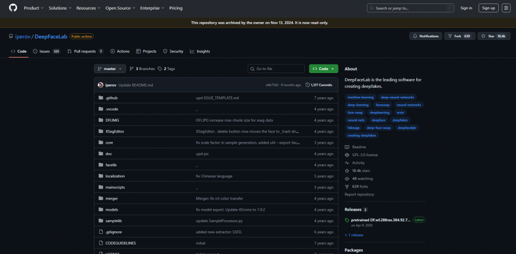 DeepFaceLab software console and model training overview