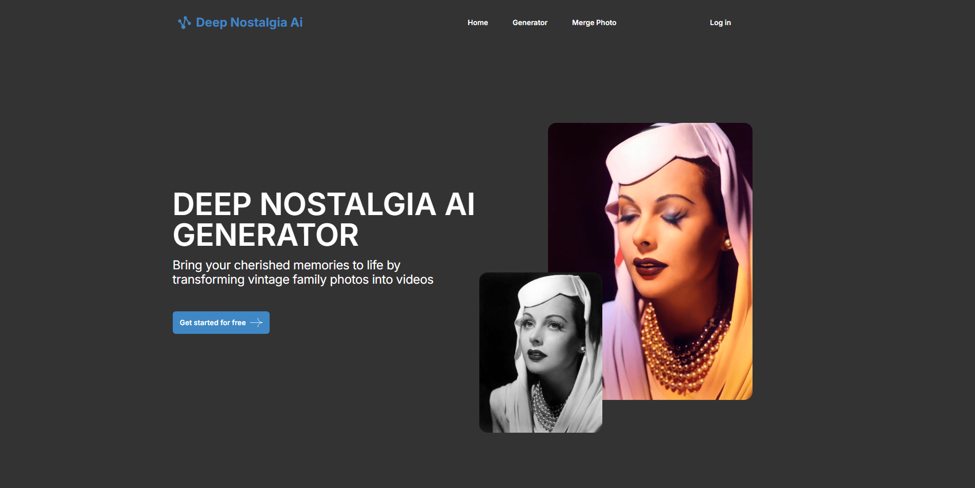 MyHeritage Deep Nostalgia interface