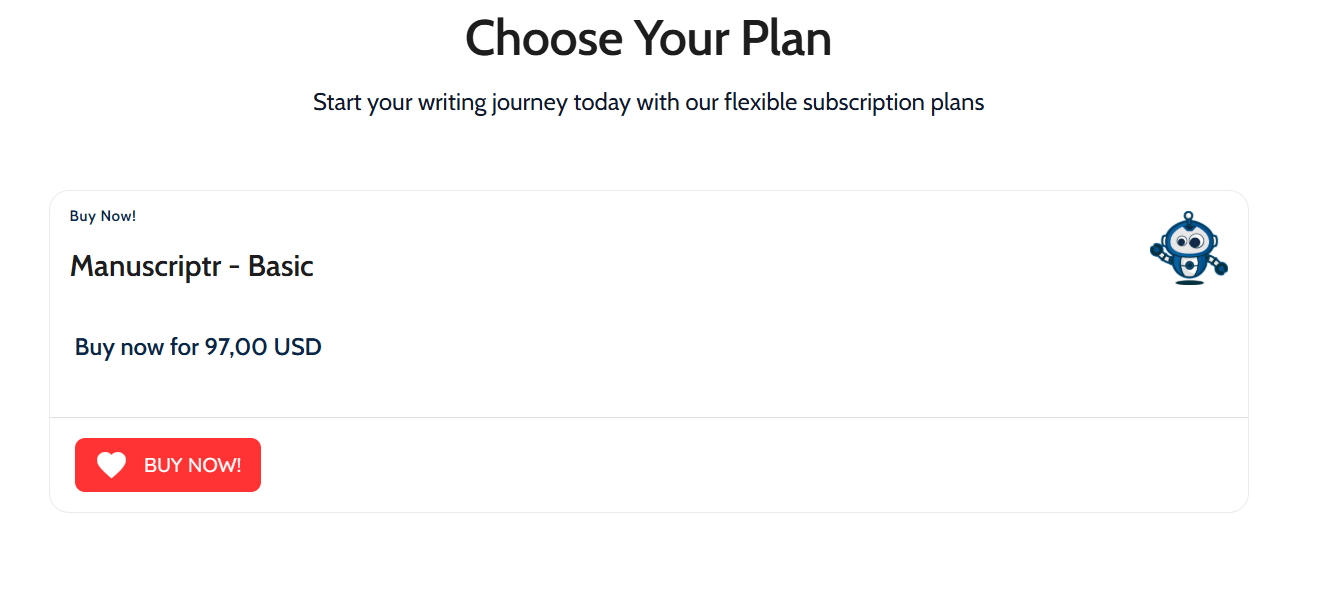 Manuscriptr AI Pricing