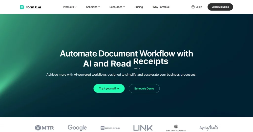 FormX.ai home page