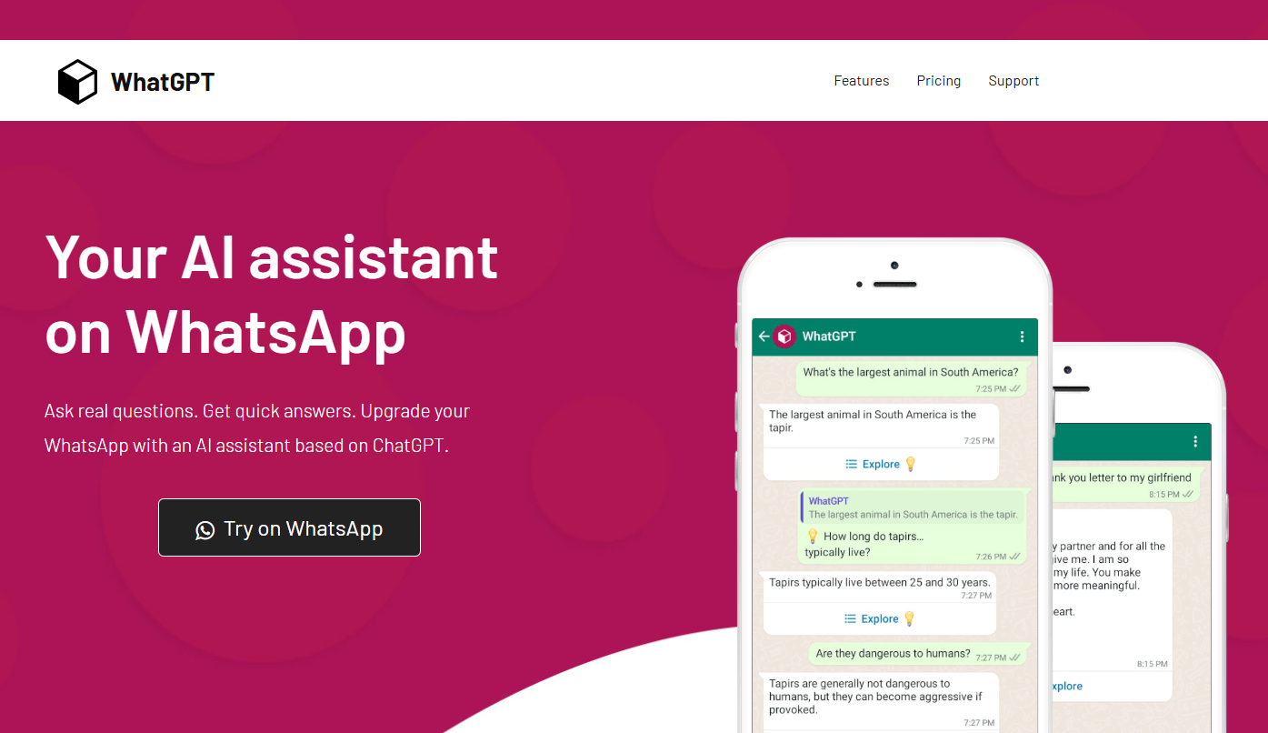 WhatGPT: Your AI assistant on WhatsApp