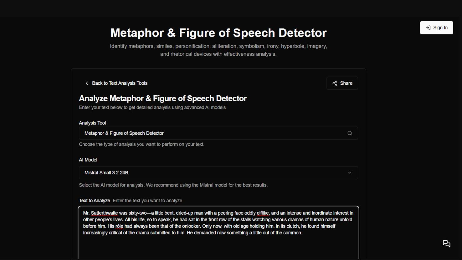 Metaphor & Figure of Speech Detector