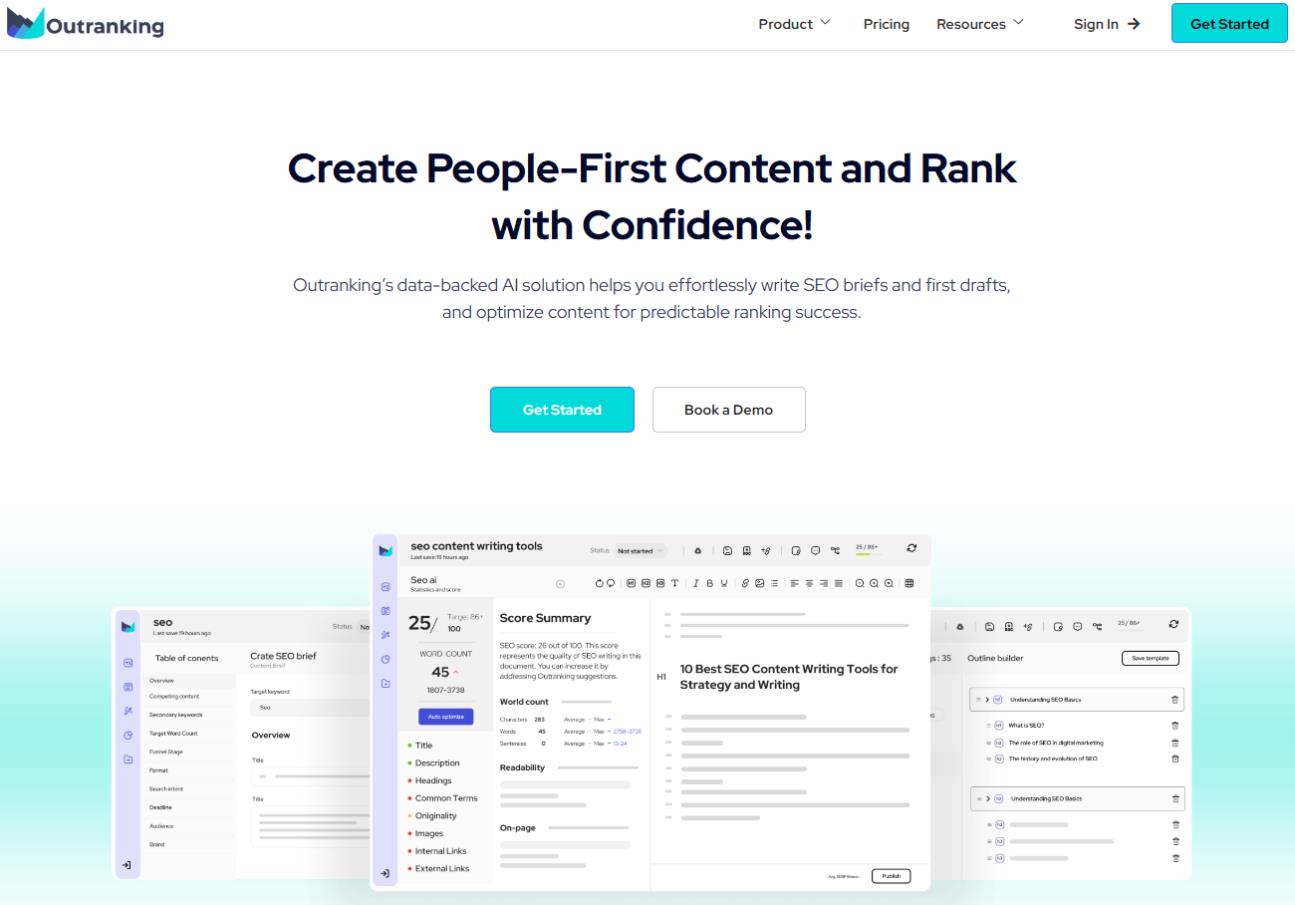 Outranking IO: Data-Driven AI SEO Content Platform