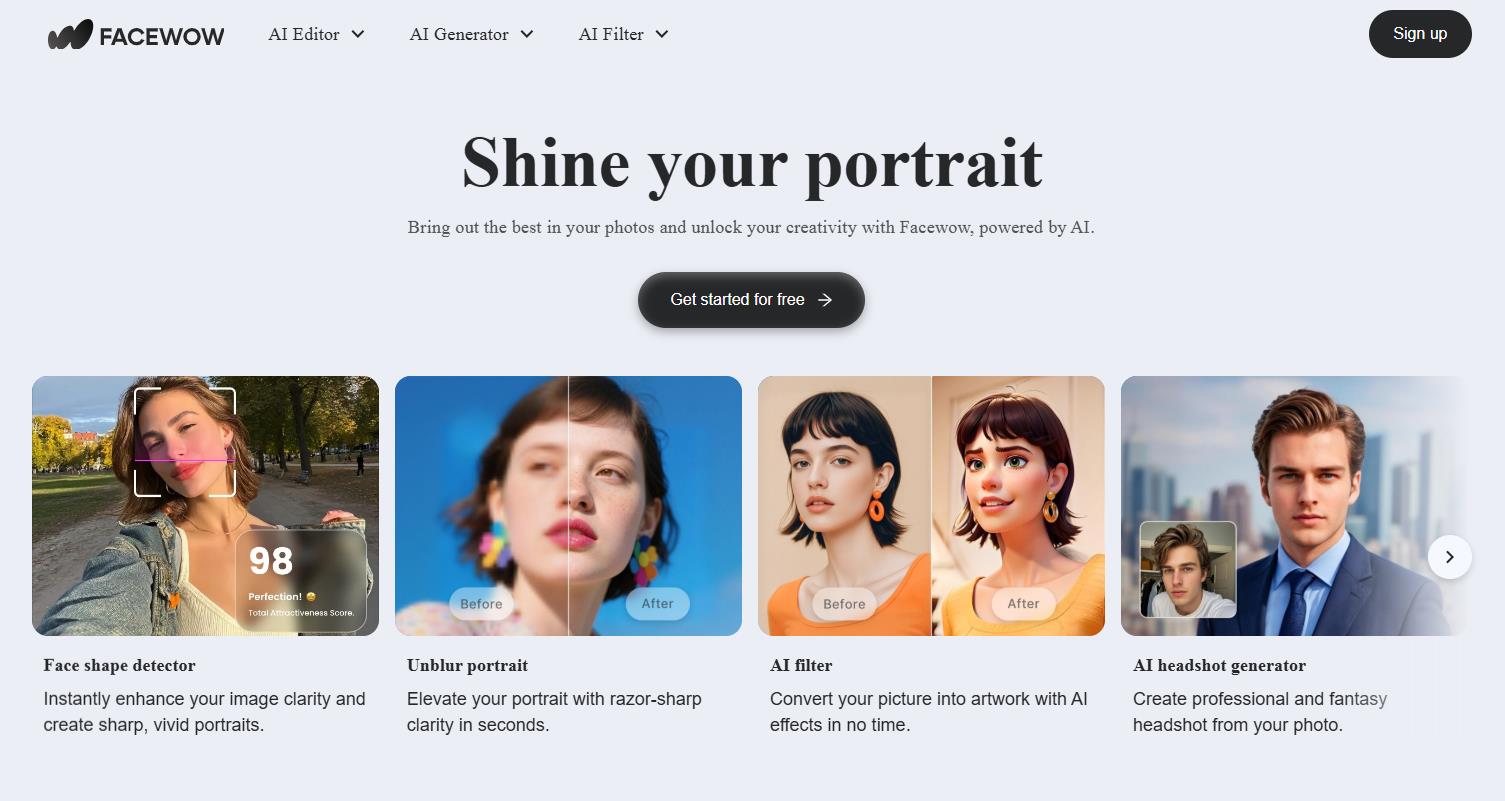 Facewow AI: Portrait & Headshot Generator