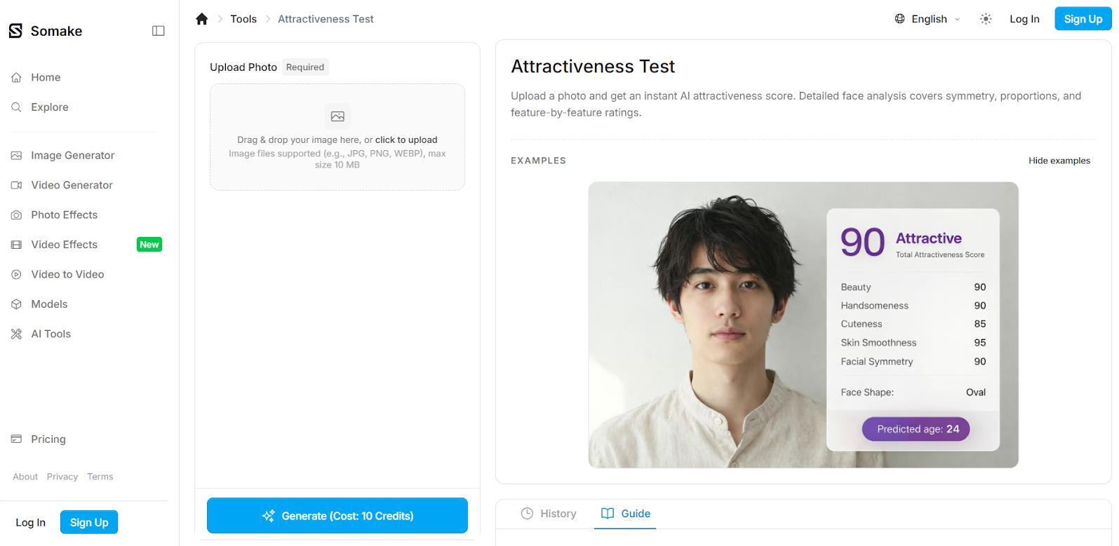 Somake.ai Attractiveness Test