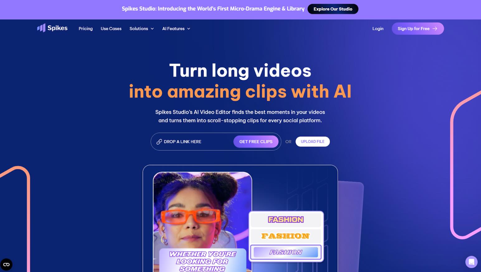 Spikes Studio: AI Clip Generator for Social Media