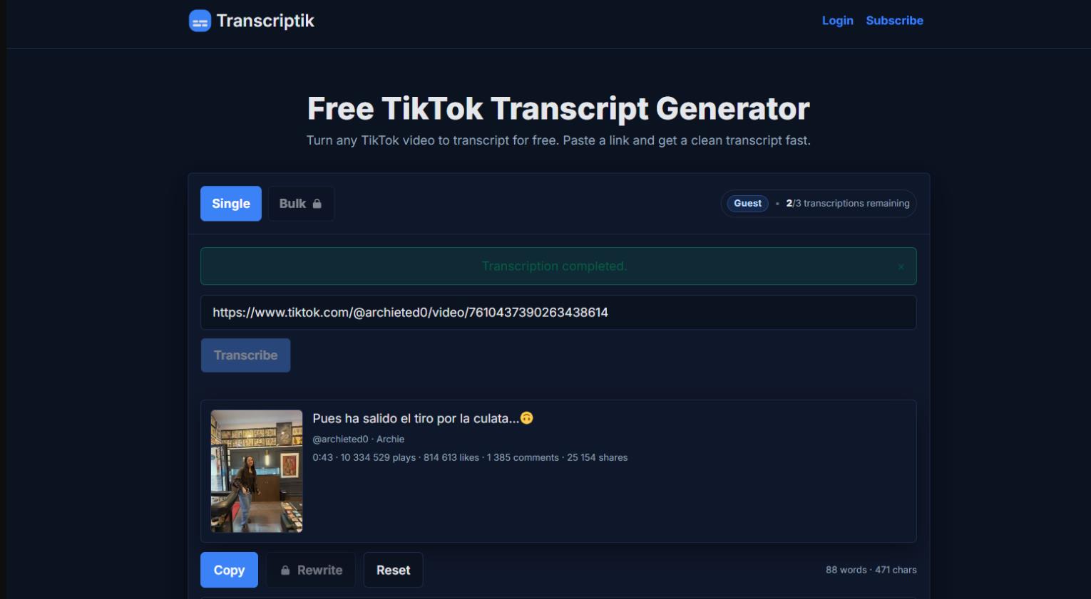 Transcriptik