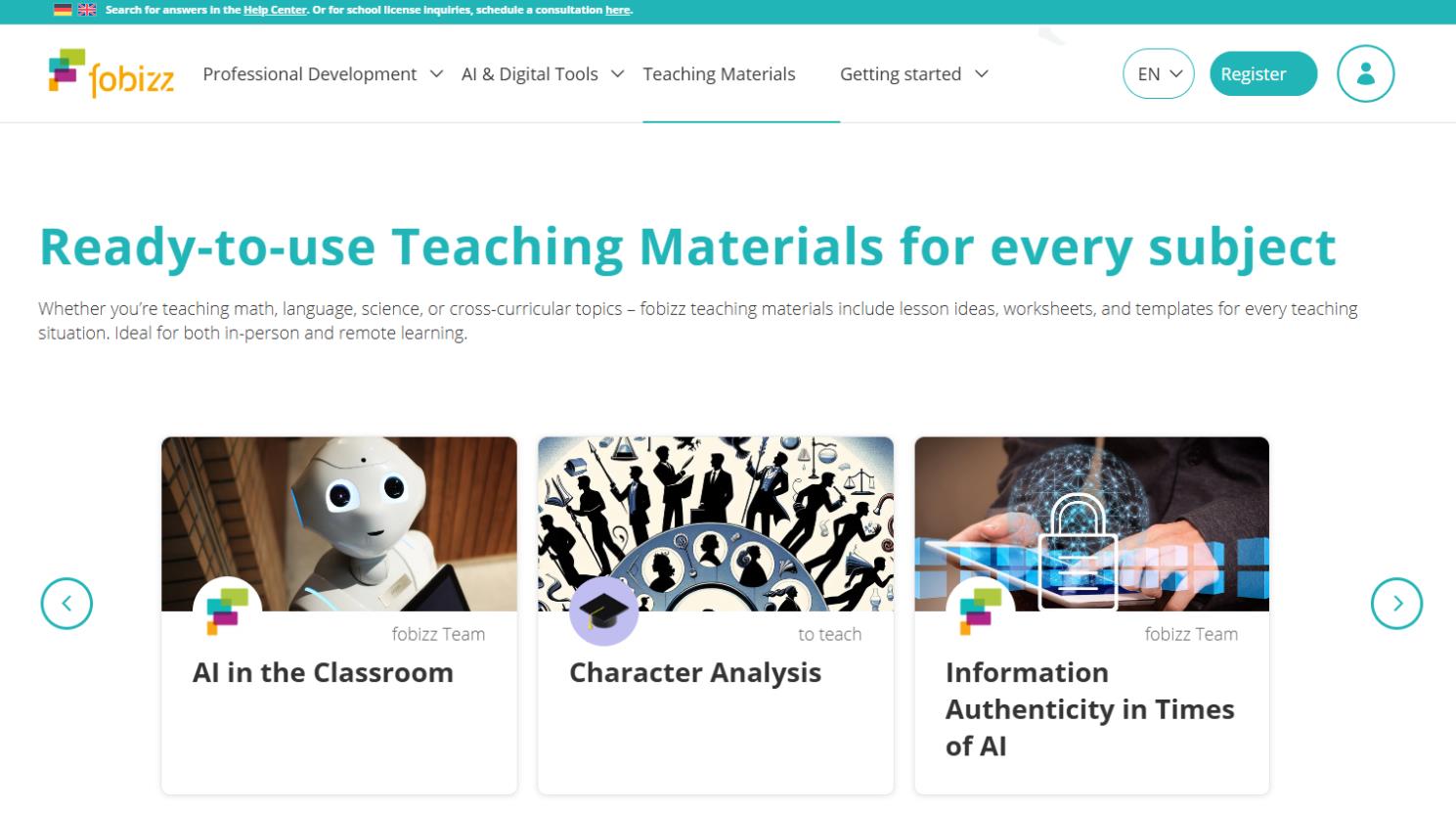 Inside the Fobizz AI toolbox