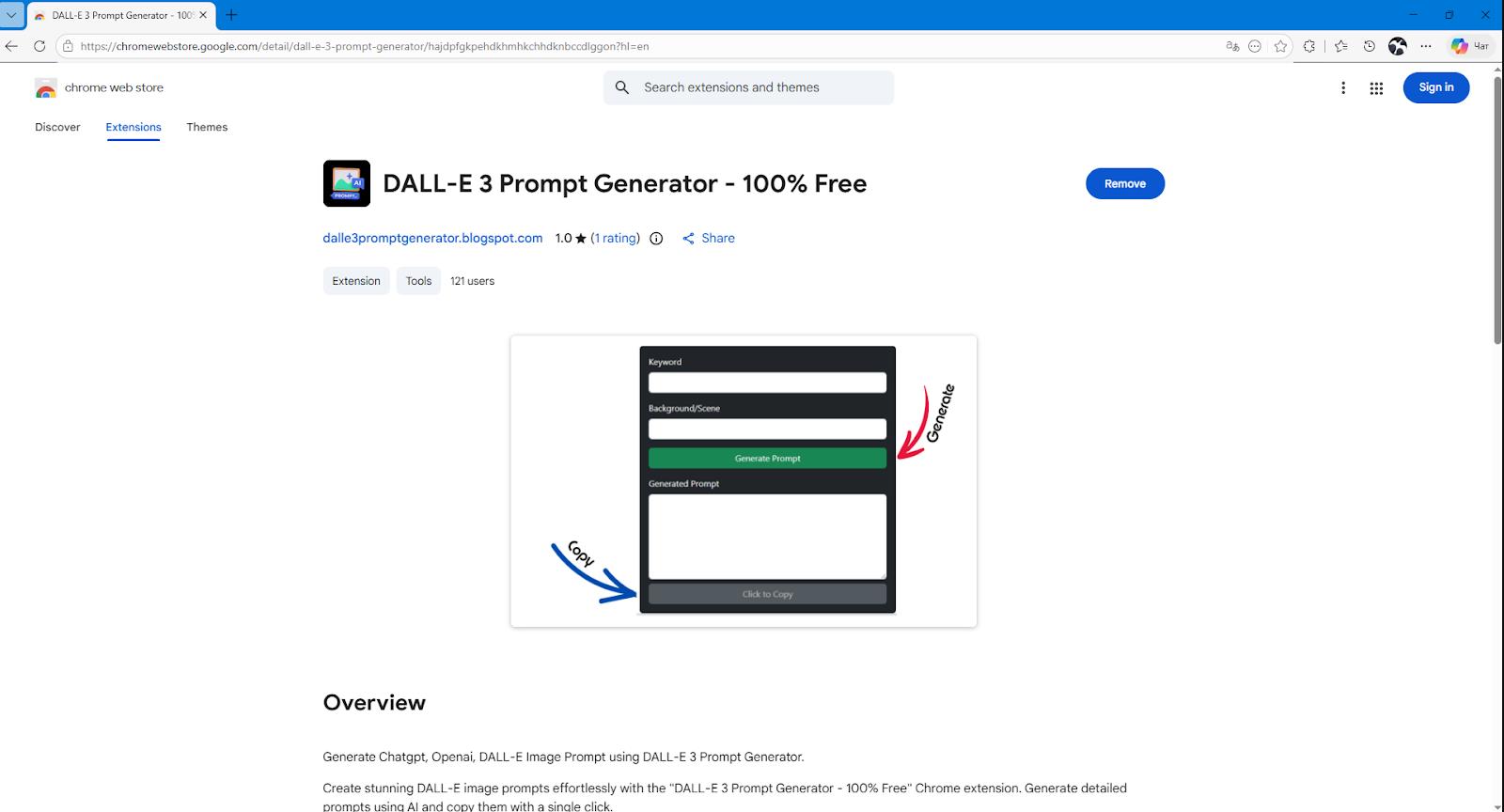 DALL-E 3 Prompt Generator: Chrome Extension Review