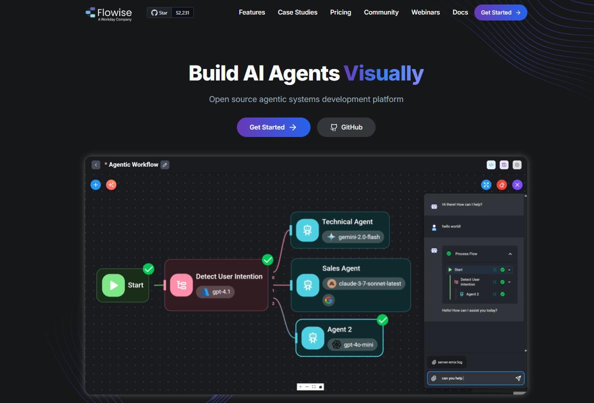 Flowise — Low-Code Platform for AI Agents and RAG