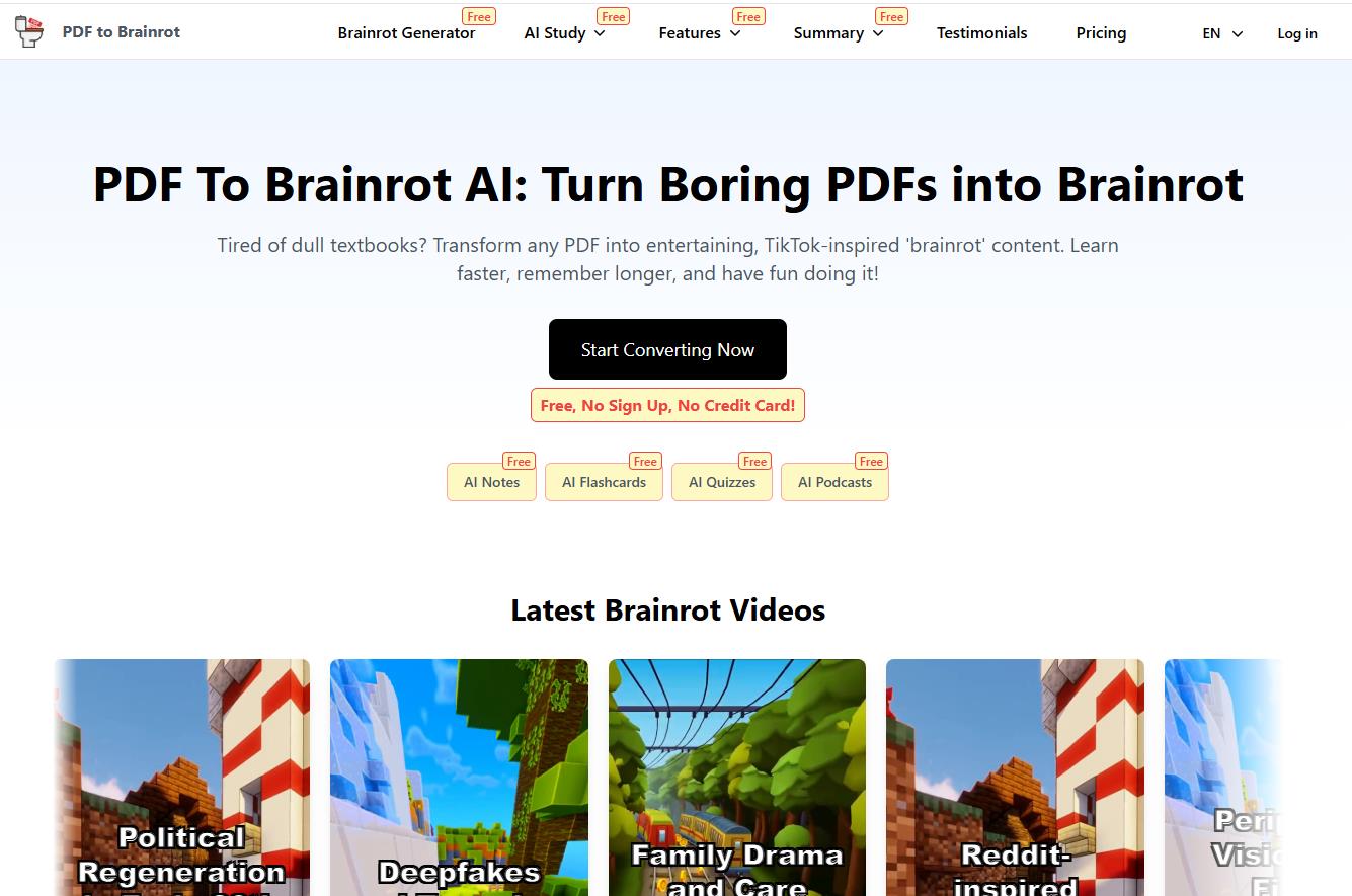 PDF to Brainrot: Convert Boring PDFs to AI Videos
