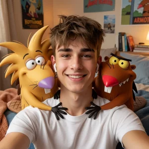Selfie With Cartoon Characters from The Angry Beavers