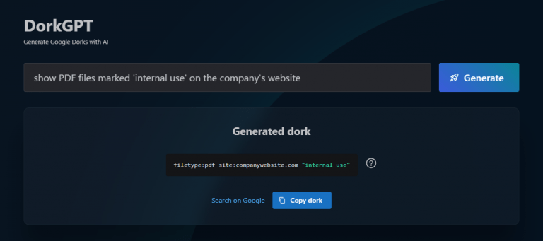Dork GPT: Generate Google Dorks AI Tool | Reviews on AIMarketCap