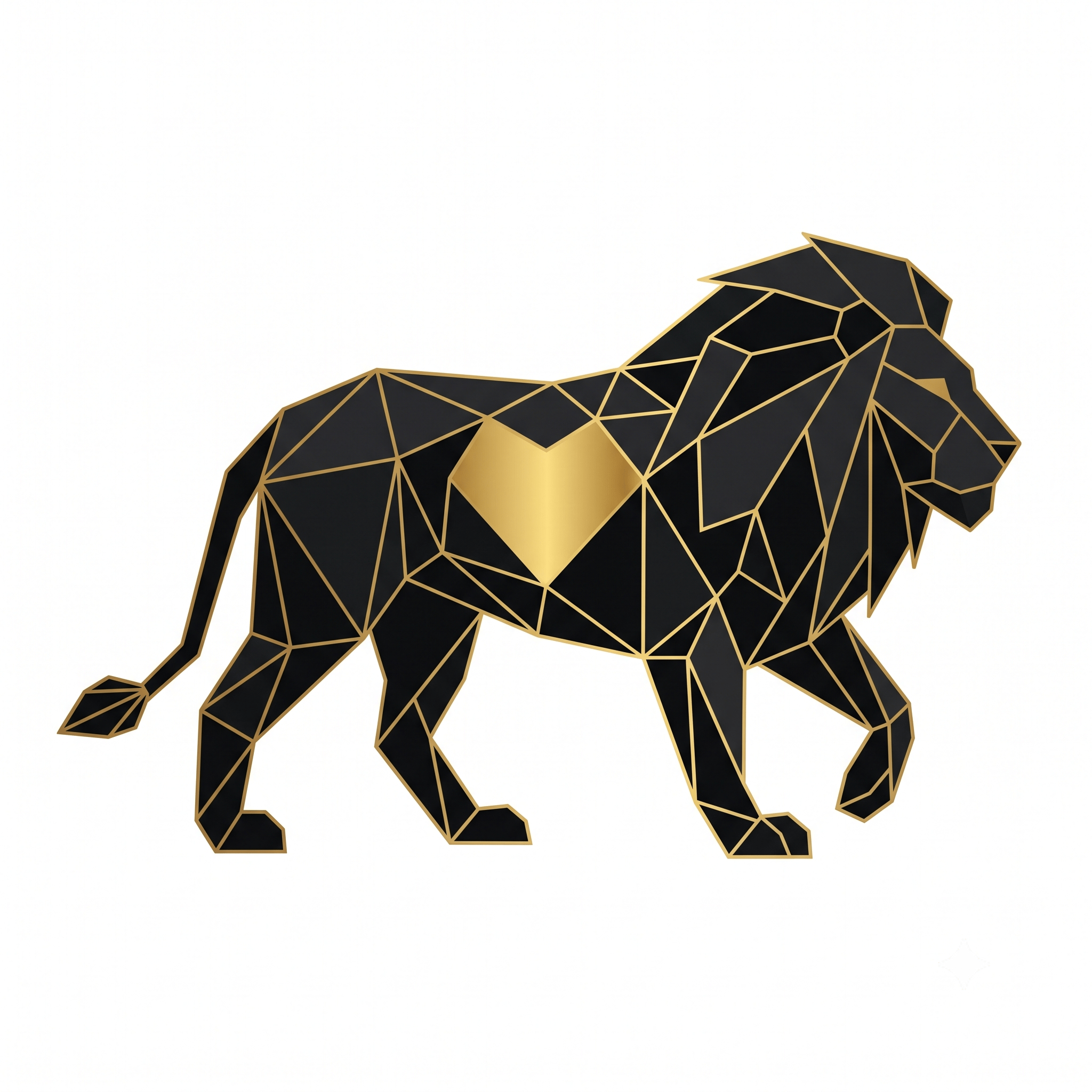 Minimalist Geometric Diamond Lion Design (Vector/Logo)